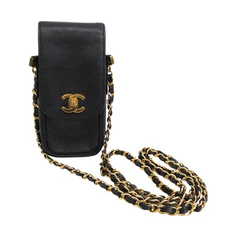 chanel leather phone case